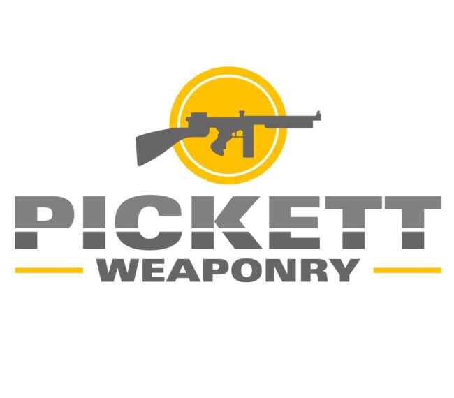 Pickett Weaponry logo with rifle silhouette.