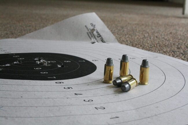 Bullets on a paper target